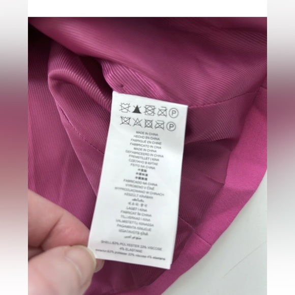 Michael Kors Woven Notch Lapel Button Front Blazer Fuschia Pink NWT Size 0 - Picture 8 of 10